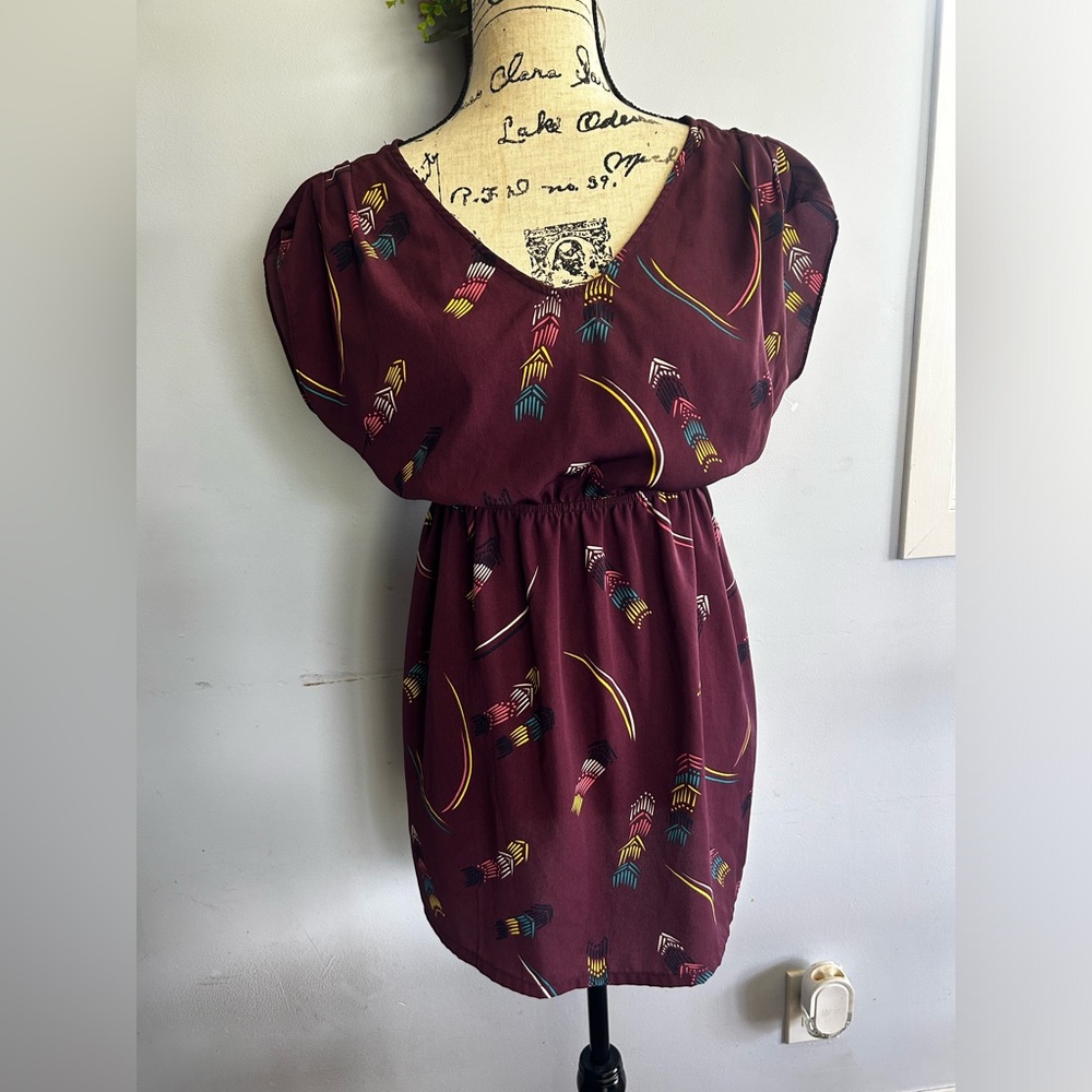 Fossil tunic top lightweight abstract print festive peasant bohemian western